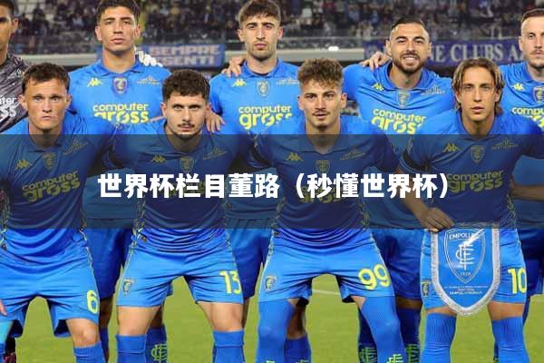 世界杯栏目董路（秒懂世界杯）